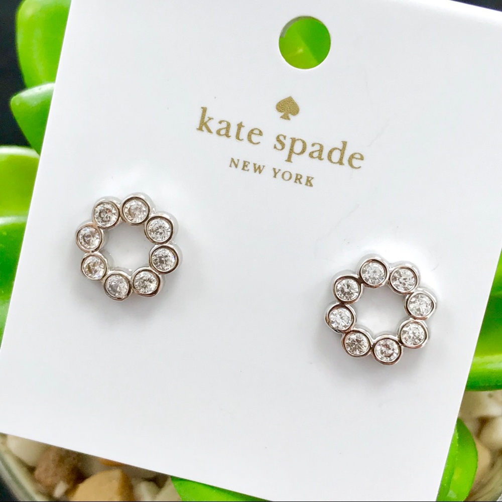 Kate Spade Full Circle Clear/Silver Stud Earrings - Picture 3 of 5